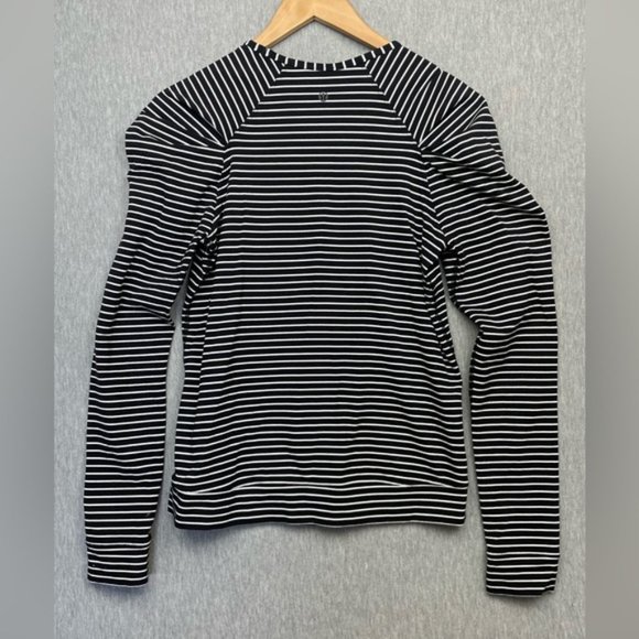 Lululemon Black White Striped Long Sleeve Top - Picture 5 of 7